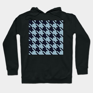 Turquoise and Navy Houndstooth Hoodie